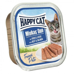 Happy Cat Duo pástétomos falatok - marha-lazac 100 g 149855 Konzerv, nedves táp kutya-macska Happy Cat