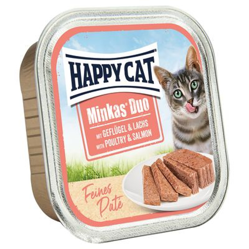 Happy Cat Duo pástétomos falatok - szárnyas és lazac 100 g