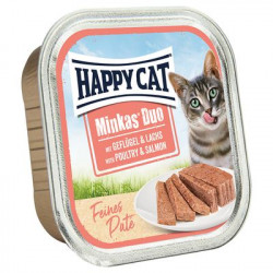Happy Cat Duo pástétomos falatok - szárnyas és lazac 100 g Konzerv, nedves táp kutya-macska Happy Cat