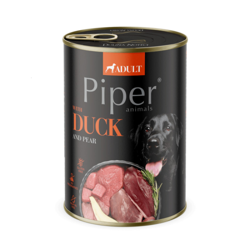 PIPER 400 g konzerv kutyáknak 65 százalékos kacsa körtével