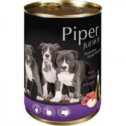 PIPER 400 g junior konzerv kutyáknak százalékos borjú almával Konzerv, nedves táp kutya-macska PIPER