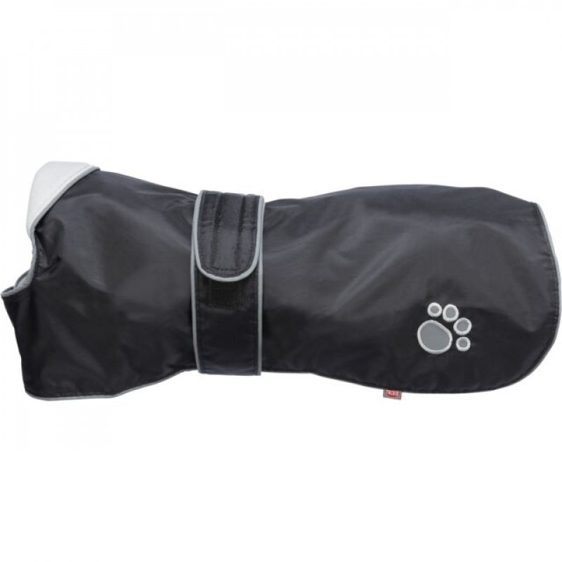 TRIXIE ruha 30519 Orleans XL 70 cm kabát fekete fényvisszaverős csíkokkal, plüss béléssel