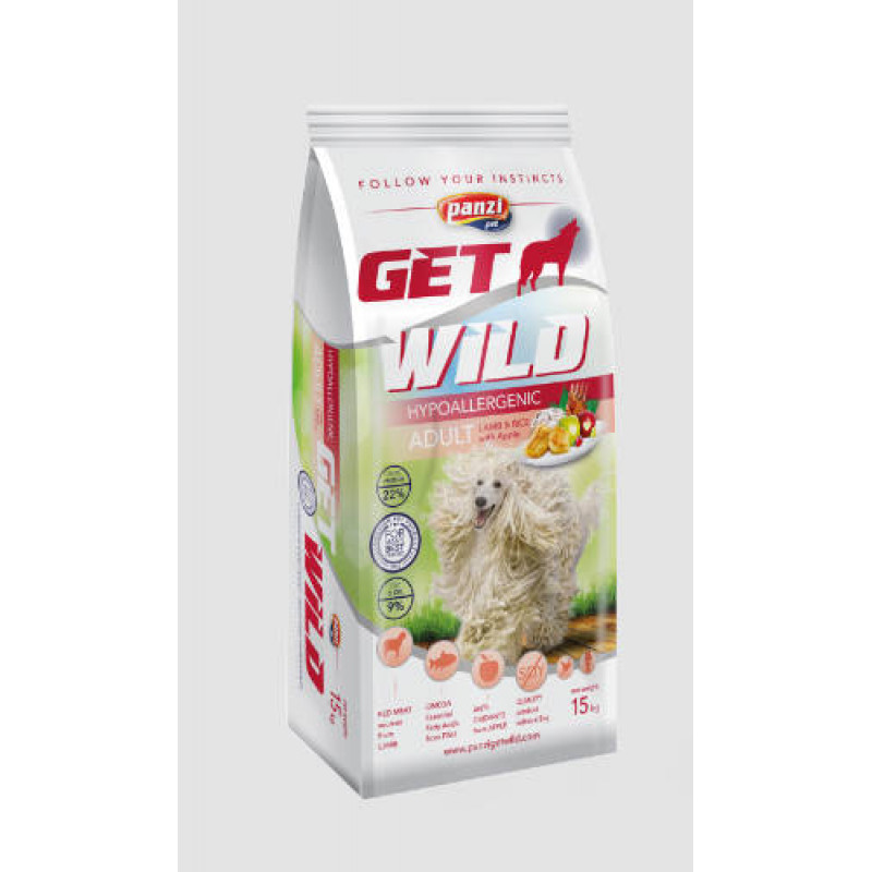 Panzi GetWild 15 kg Adult Sensitive nyúl-marha-tök 310060 22/12 csirke és búzamentes átl. aktívitás