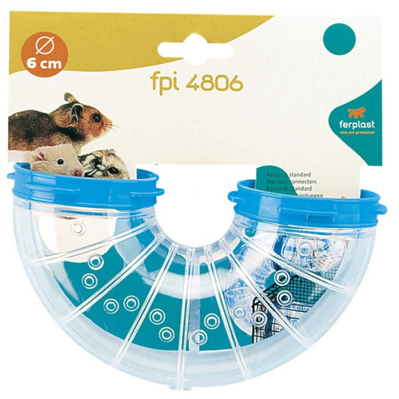 FERPLAST 84806099 bujócső U alakú, rágcsálóketrecekhez 15,2x8,2 cm/d=6 cm