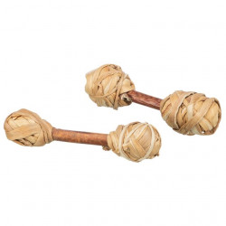 TRIXIE 61916 rágcsáló játék kérágfából és fűből készült súlyzó 2 db-os 9x2 cm Játék Rágcsáló TRIXIE