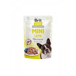 Brit Care Dog alutasakos Mini Fillets in Gravy 85 g Adult Lamb 100215 Konzerv, nedves táp Kutyáknak Brit