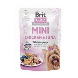 Brit Care Dog alutasakos Mini Fillets in Gravy 85 g Chicken&Tuna 100217 Konzerv, nedves táp Kutyáknak Brit