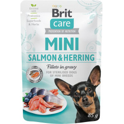 Brit Care Dog alutasakos Mini Fillets in Gravy 85 g Steril Salmon&Herring 100219 Konzerv, nedves táp Kutyáknak Brit