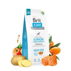 Brit Care Grain-Free/gabonamentes JUNIOR Large Breed 3 kg Salmon&Potato 172200 Kutya Kutyáknak Brit