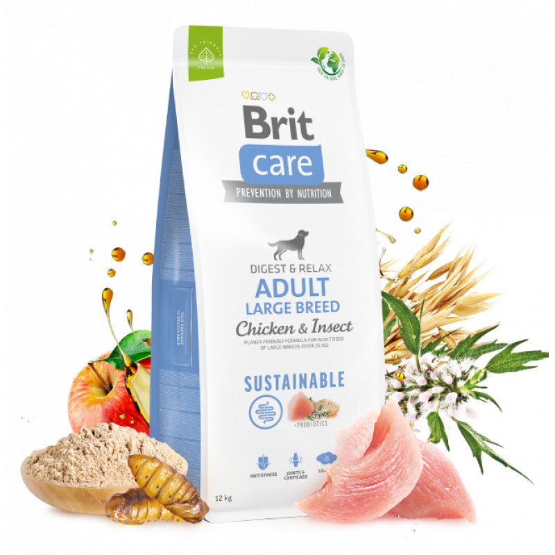 Brit Care Sustainable gluténmentes ADULT Large Breed 12 kg Chicken&Insect 172183