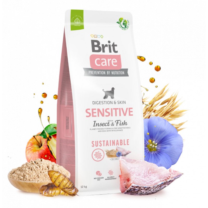 Brit Care Sustainable gluténmentes SENSITIVE 3 kg Insect &fish 172188