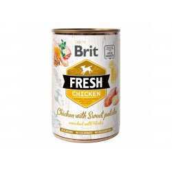 Brit Fresh 400 g konzerv Chicken with Sweet Potato/ csirke édesburgonyávall 104100165 Konzerv, nedves táp Kutyáknak Brit