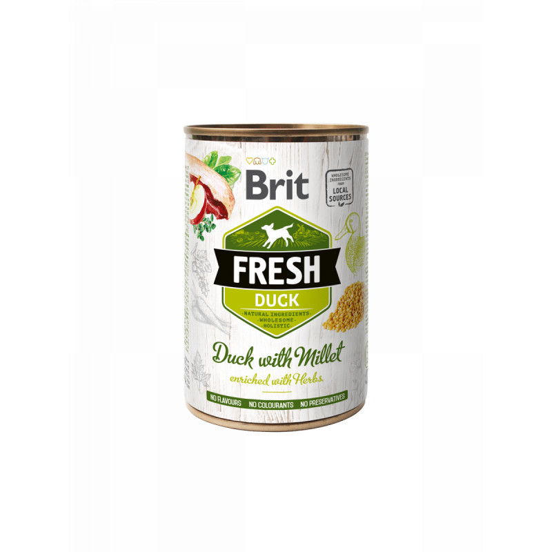 Brit Fresh 400 g konzerv Duck with Millet / kacsa kölessel 104100166