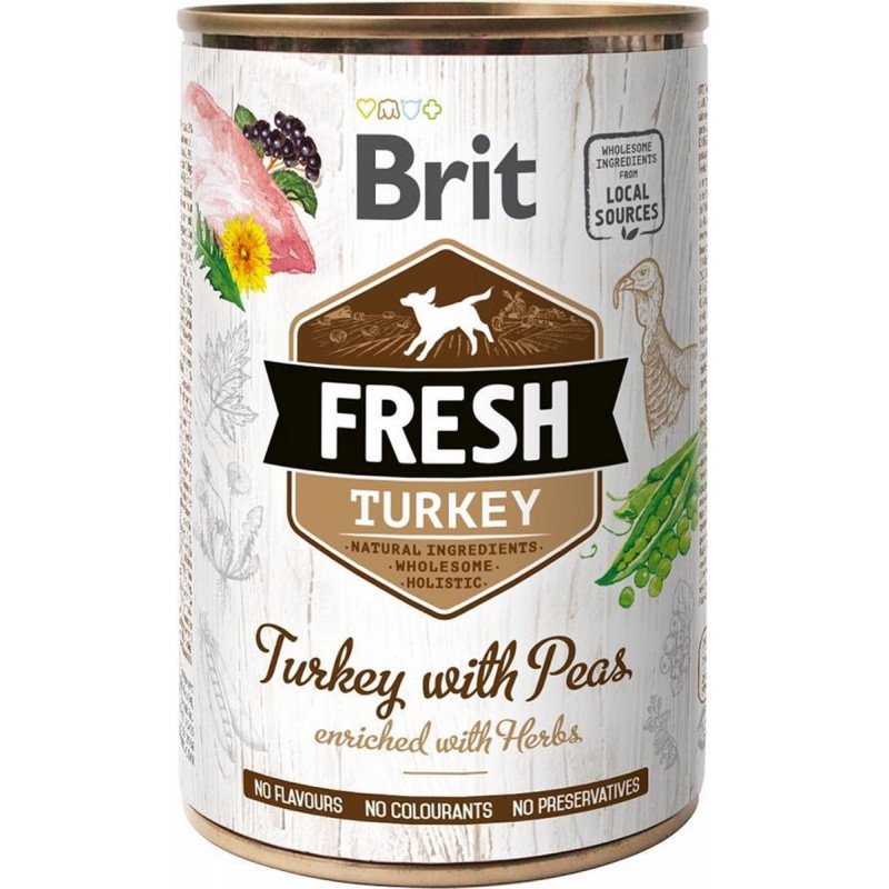 Brit Fresh 400 g konzerv Turkey with Pea Light / pulyka borsóval 104100163