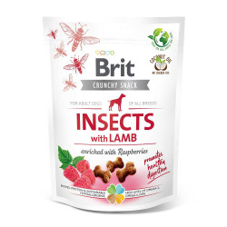 Brit Snack Crunchy Cracker ropogós jutalomfalat 200 g Insects with Lamb with Raspberries 100624 Kutya Kutyáknak Brit