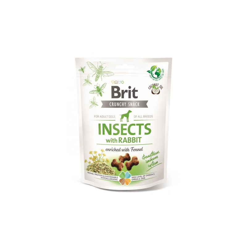 Brit Snack Crunchy Cracker ropogós jutalomfalat 200 g Insects with Rabbit with Fennel 100623