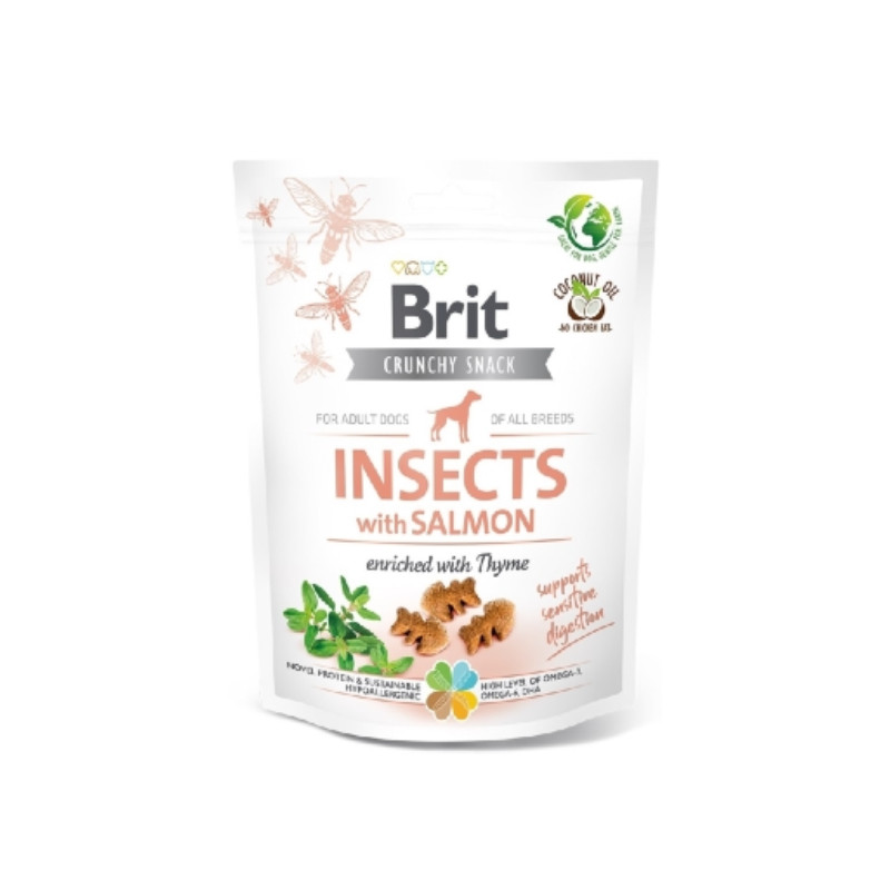 Brit Snack Crunchy Cracker ropogós jutalomfalat 200 g Insects with Salmon with Thyme 100626