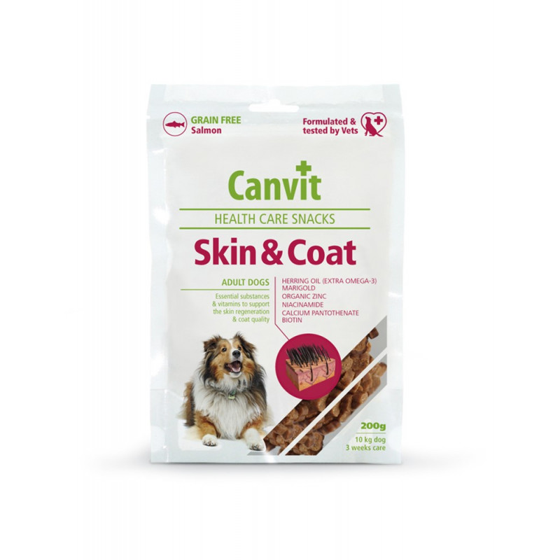Brit Snack jutalomfalat CANVIT vitaminos kutyáknak 200 g skin&coat egészséges bőr és szőr 115100234