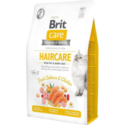 Brit Care Cat GF Haircare 2 kg szép szőrzetért omega-3 lazac&csirke 171306 Macskaeledel Macskáknak Brit