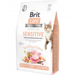 Brit Care Cat GF Sensitive 2 kg érzékeny emésztésre pulyka&lazac 171282 Macskaeledel Macskáknak Brit