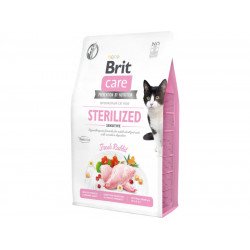 Brit Care Cat GF Sterilized Sensitiv 2 kg steril érz. emész. nyúl 171290 Macskaeledel Macskáknak Brit