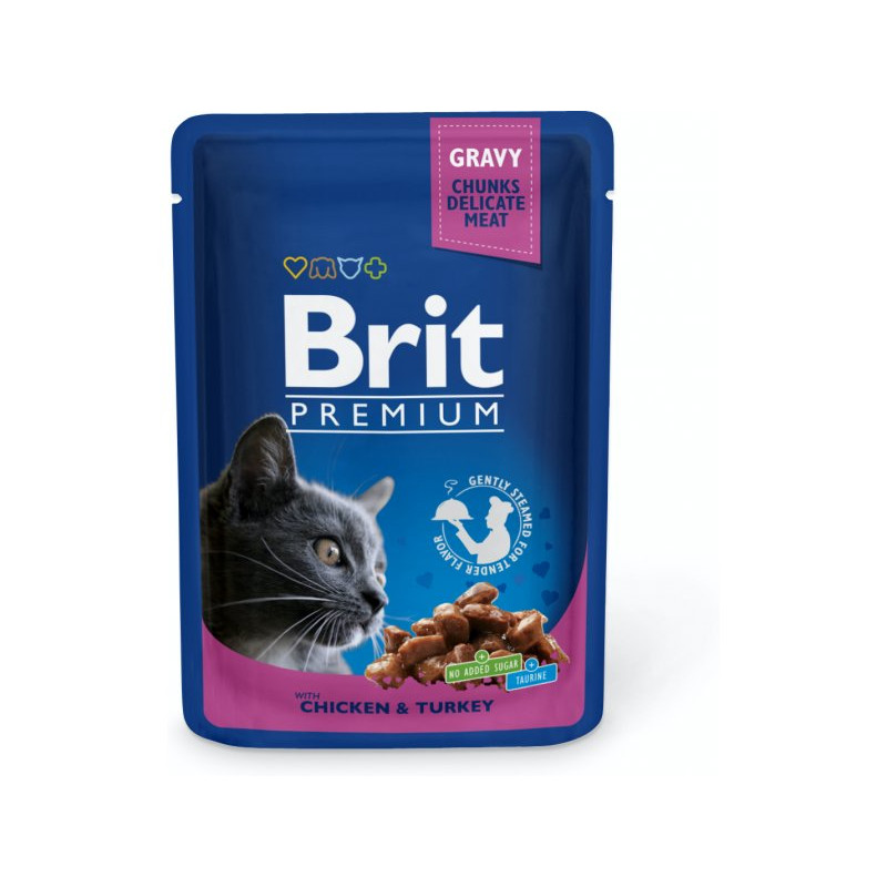 Brit Premium Cat 100 g alutasakos csirke+pulyka 100273