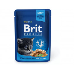 Brit Premium Cat 100 g alutasakos kitten csirkés 100274 Konzerv, nedves táp Macskáknak Brit