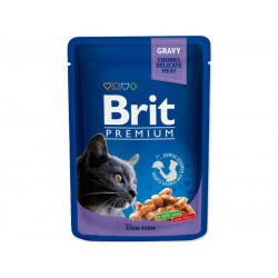 Brit Premium Cat 100 g alutasakos tőkehalas 100272 Konzerv, nedves táp Macskáknak Brit
