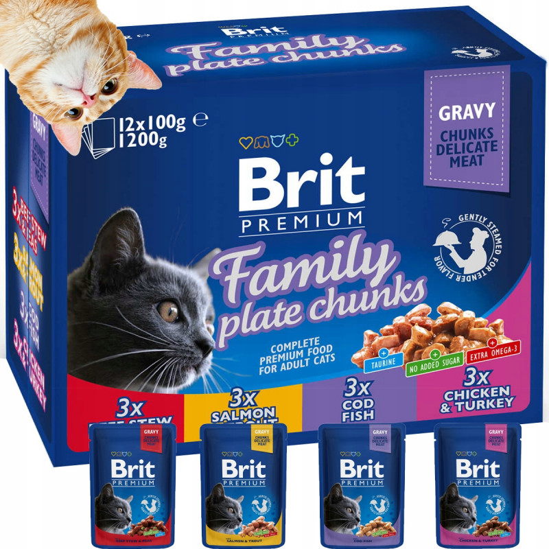 Brit Premium Cat 12x100 g alutasakos családi 1100278