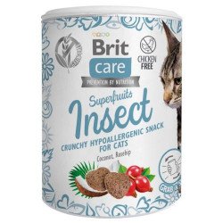Brit Snack Care Cat GF jutalomfalat Superfruits Insect 100 g ropogós rovar-kókolaj-csbogyó 103100652 Jutalomfalat Macskáknak Brit